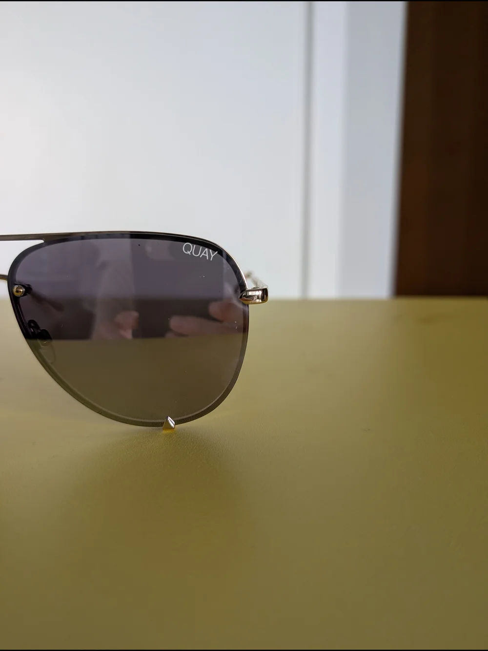 Quay Australia x Jaclyn Hill Gold Mirrored Aviator Sunglasses with Leopard Case